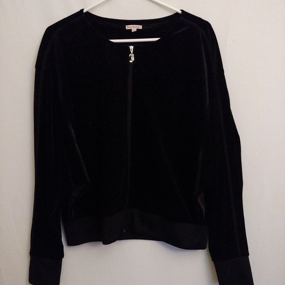 Juicy Couture Velour All Over Glitter Sparkle Full Zip Jacket Y2k Staple L - Picture 1 of 14